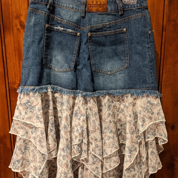 Denim & Floral Skirt - Picture 2 of 2